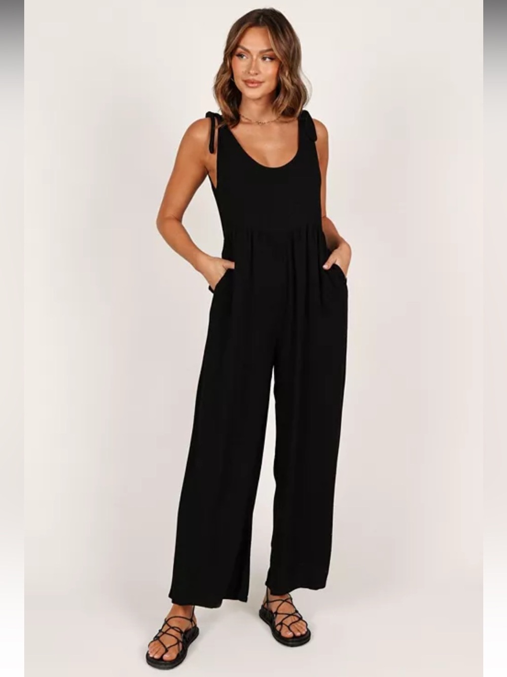 Petal & Pup Ayla Linen Jumpsuit Black XS NWT